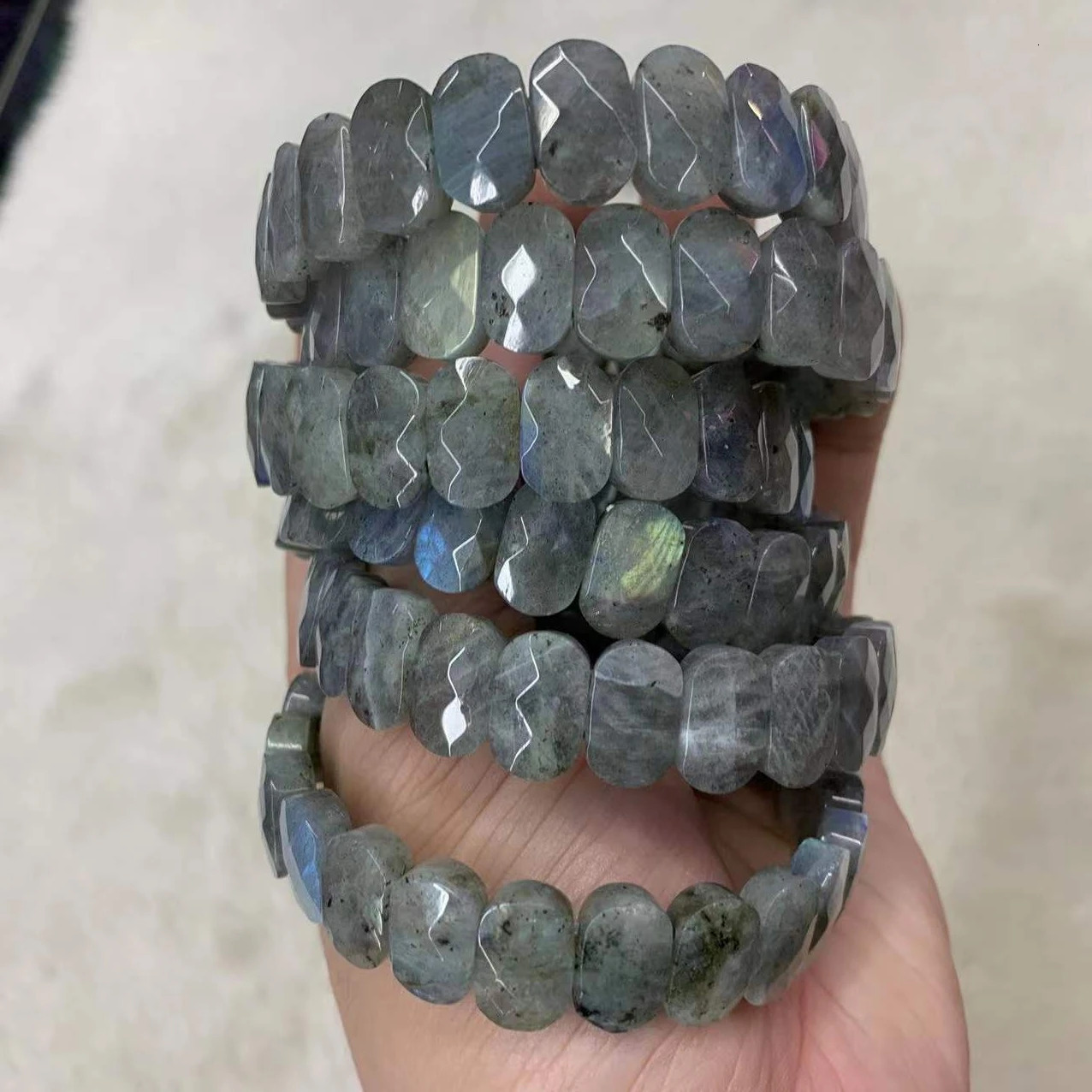 Labradorite Stone Beads Bracelet Natural Gemstone Diy Jewelry Bangle for Woman for Man for Gift Wholesale 260302