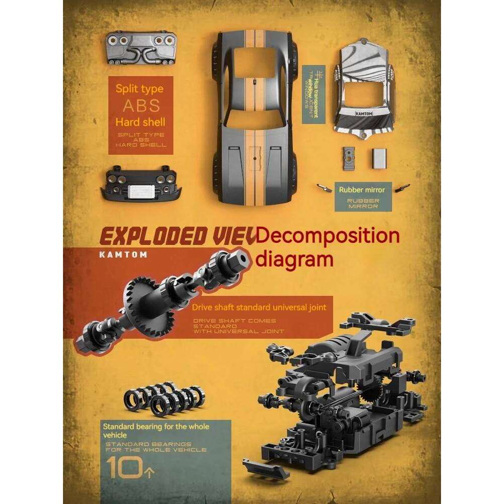 In Stock Kamtom 3299 1:32 Upgrade Luminous Metal Servo Motor Dodgeboy Toy Professional Drift Rc Stunt Car C260305