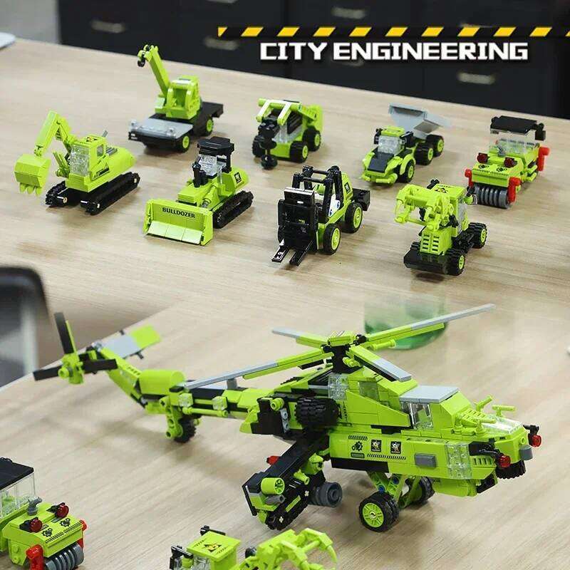 8 in 1 Mi 28 Armed Helicopter Building Blocks City Engineering Vehicle Deformation Bricks Boys Toy Holiday Gifts For Children Z260305