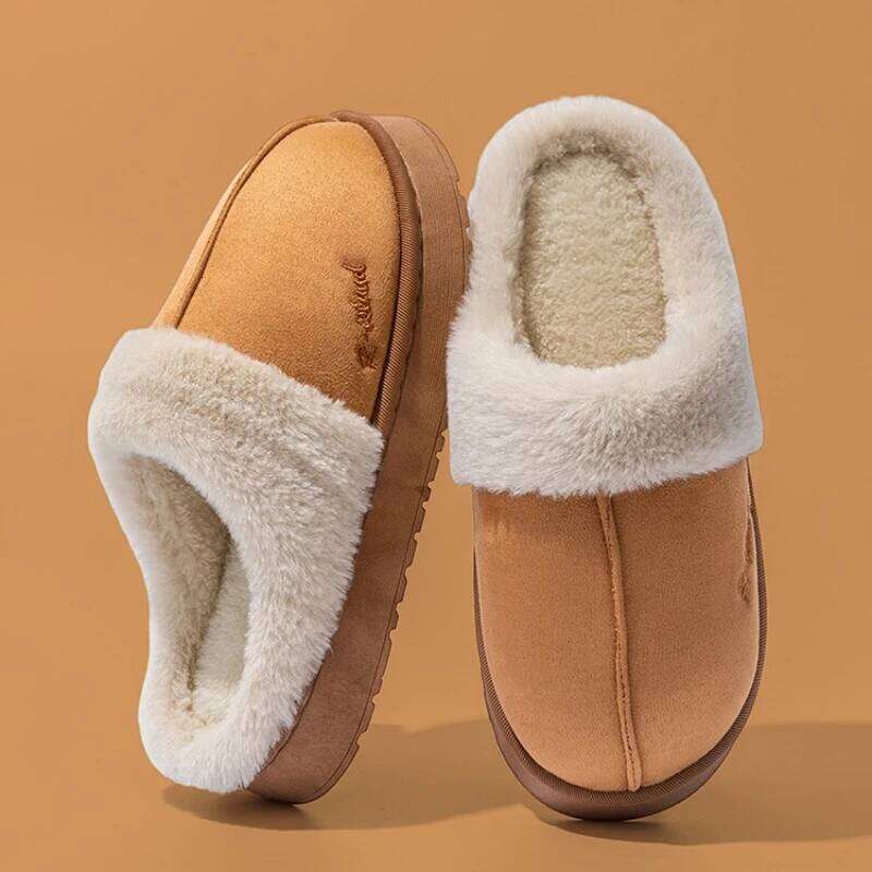 2025 Platform Fluffy Slippers Women House Flats Fashion Plush Winter Designer Shoes Ladies Home Elegant Casual Footwear