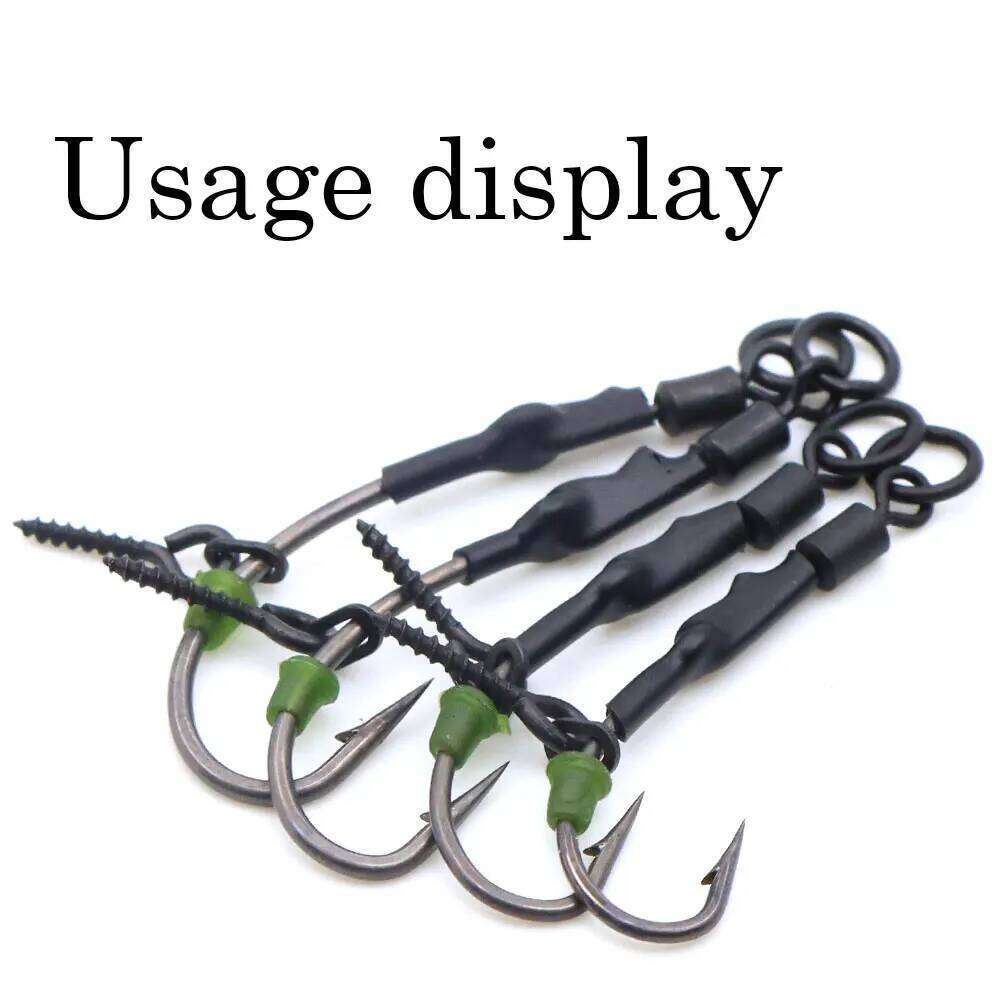 20pcs Carp Fishing Hooks With Micro Barbed High Carbon Steel PTFE Coating Curve Shank Hook For Feeder Fish Accessories Tackle S260305
