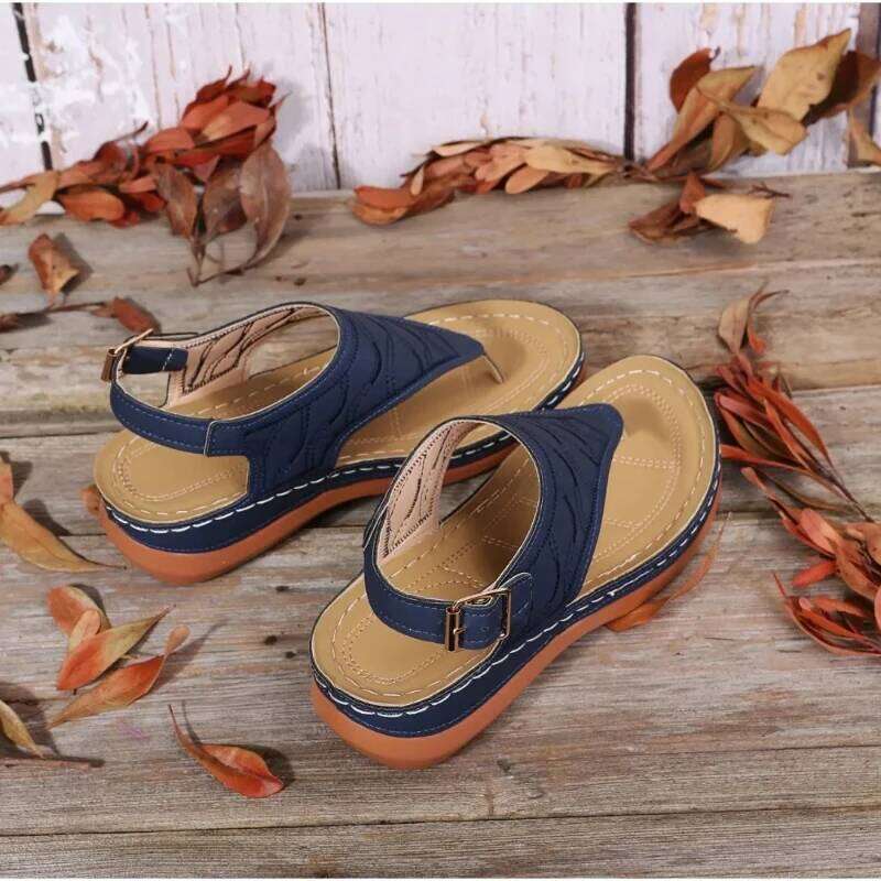 New 2025 Roman Style Buckle Belt Female Breathable Women Sandals Summer Open Toe Platform Lightweight Shoes