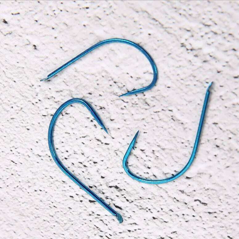 DYGYGYFZ 10pcs Golden Stingless High Carbon Steel Fish Hook Barbed Fishhook for Earth Worm Fishing Accessories S260305