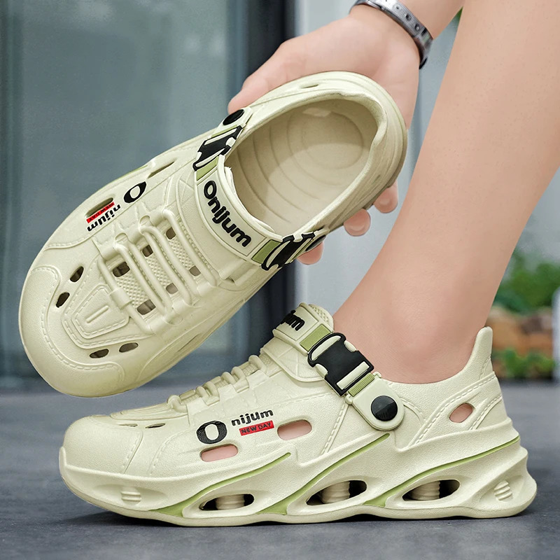 Mens Outdoor Sandals Sport Slippers Beach Slides Breathable Clogs Men Casual Garden Shoes Non-slip Hiking Men Outdoor Sandals 260304