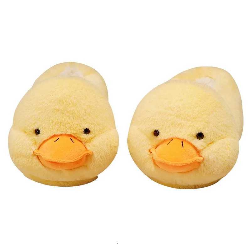 Womens Cartoon Animal Duck Indoor Warm Cotton Slippers Cute Wrap Toe Plush Home Slippers Winter Warm Couples Bedroom Slippers S260305