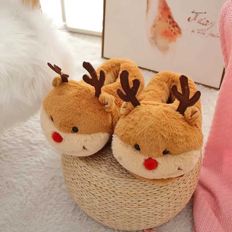 Cartoon Couples Home Slippers Men Women Winter Indoor Warmth Piglet Cotton Shoes Plush Floor Anti Slip Slippers Soft Bottom2024 S260305