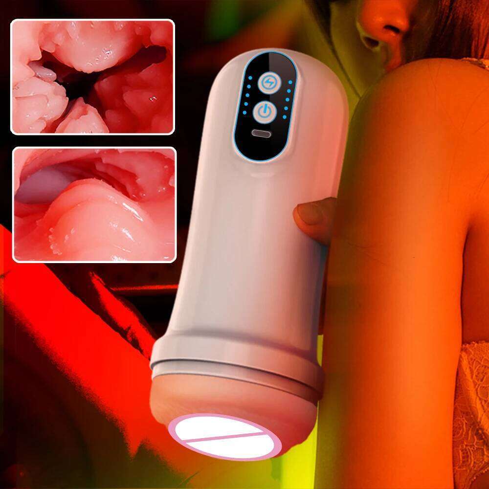 APP Automatic Sucking Male Masturbation Cup Vibration Heated Vagina Blowjob Masturbator Machines Sex Toys Adult Goods for Men W260305