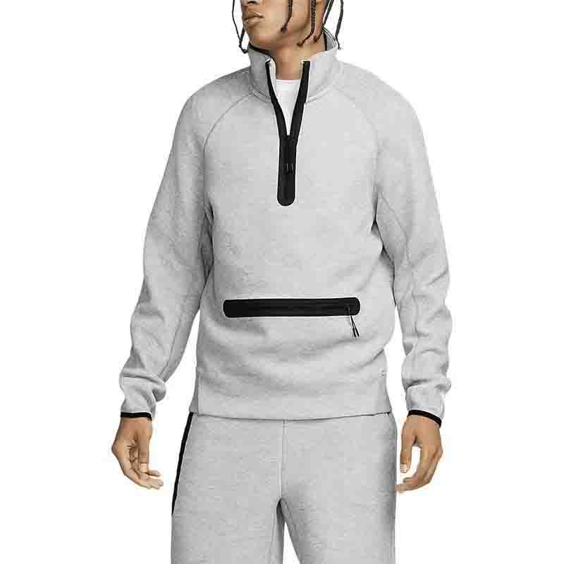 Men's Plus Size Hoodies Sweatshirts sportswear tech fleece tracksuits 1/2-zip sweatshirt Letter print splice half zipper open front stand collar long sleeve hoodie