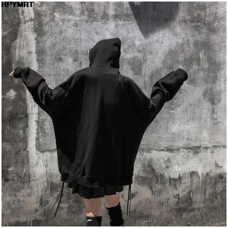 Autumn Fashion Punk Graphic Print Hip Hop Zipper Hoodie Men Women Harajuku Oversized Hooded Sweatshirt Gothic Vintage Streetwear 260228