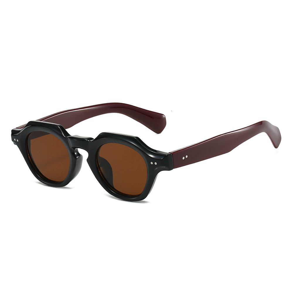 Cool Square New Exclusive Retro Round Rivet Women, Unique Fashionable European and American Thick Frame Sunglasses for Men