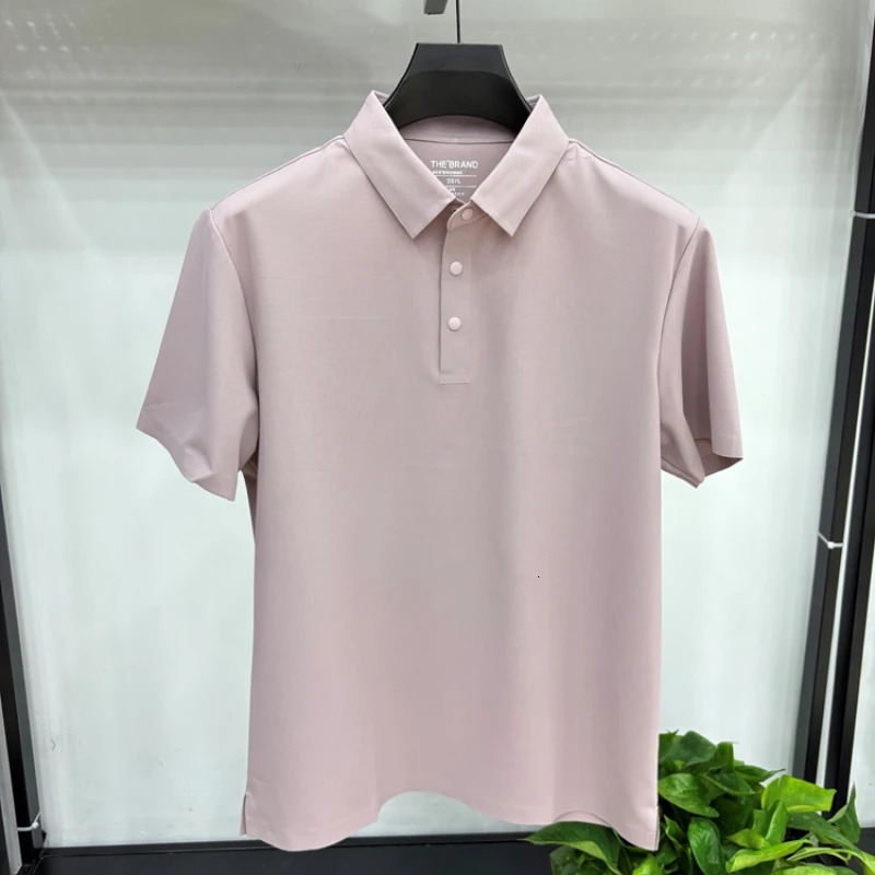 Mens Short Sleeve Polo Shirts - 12 Colors Stretch Seamless 4 Buttons - High Quality Classic and Trendy 260304