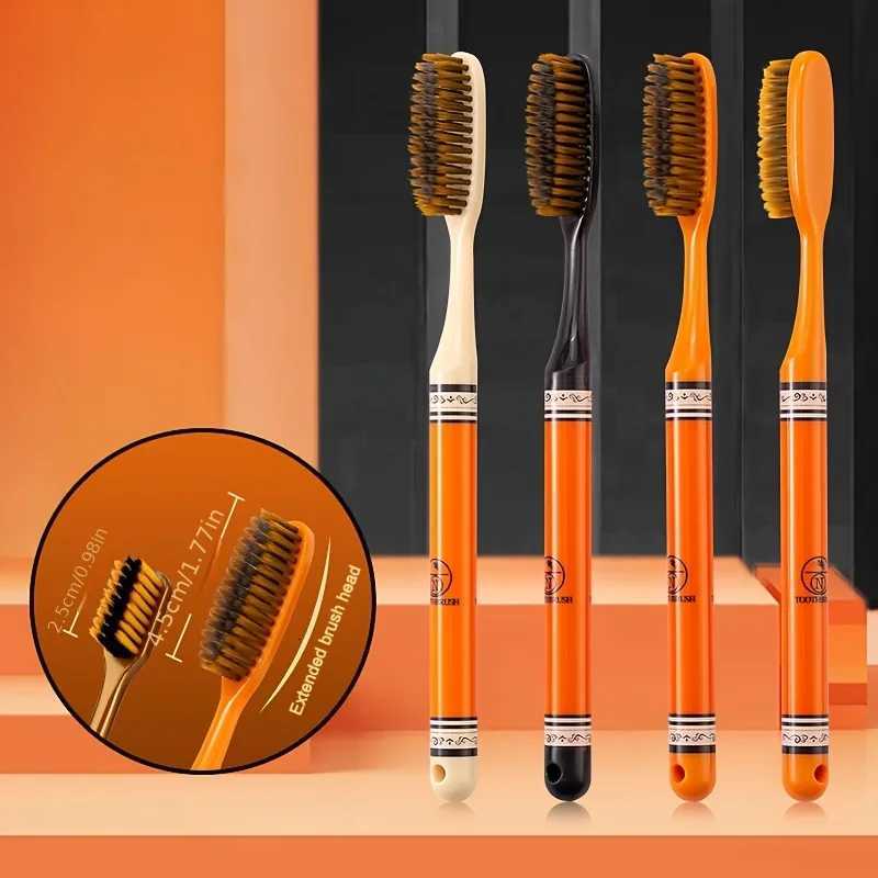 This 6-pack of luxury long-head adult toothbrushes with soft bristles is ideal for couple's home use and daily oral care.T260306