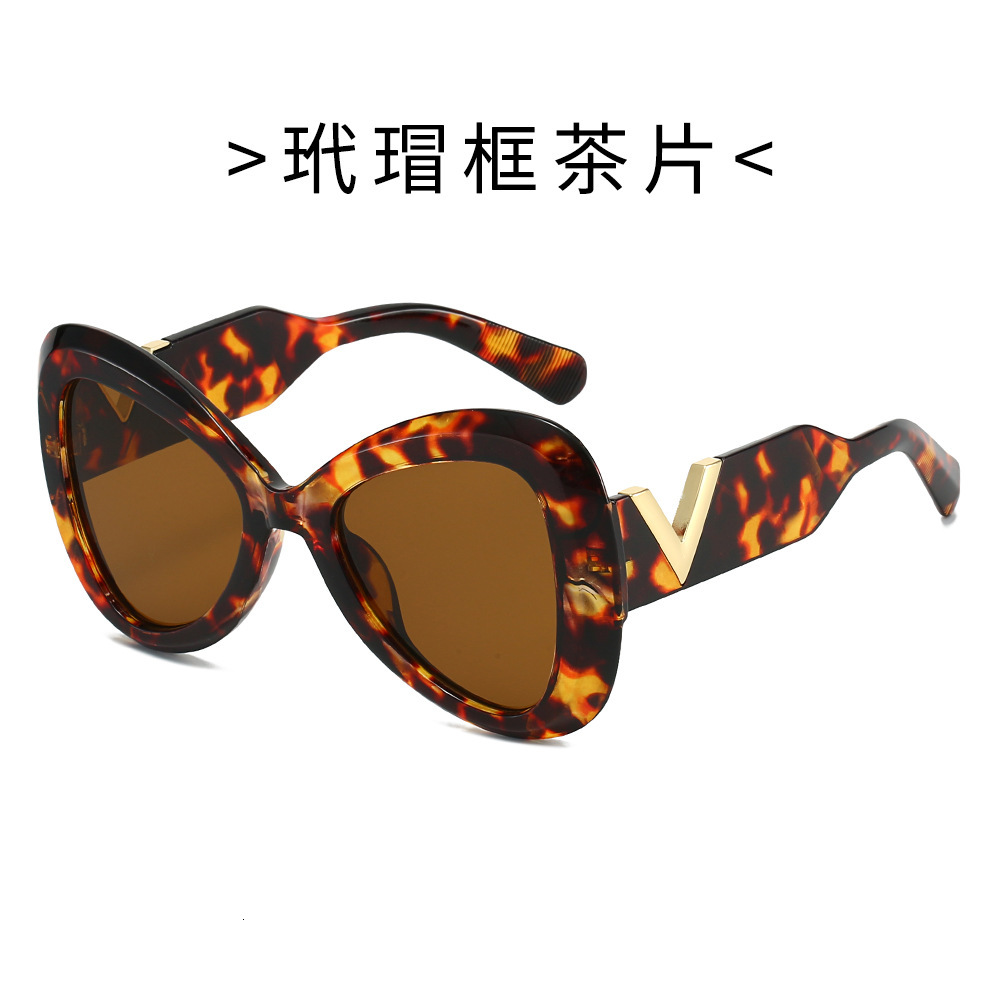 25 new stylish sunglasses for women, high-end, face-slimming, UV protection, large frame, retro cat-eye polarized glasses