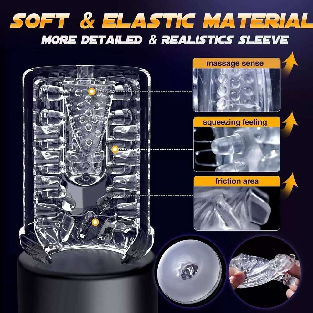 Automatic Telescopic Male Vagina Masturbation Cup LCD Digital Display Rotation Blowjob Masturbator Adults Sex Toys W260305
