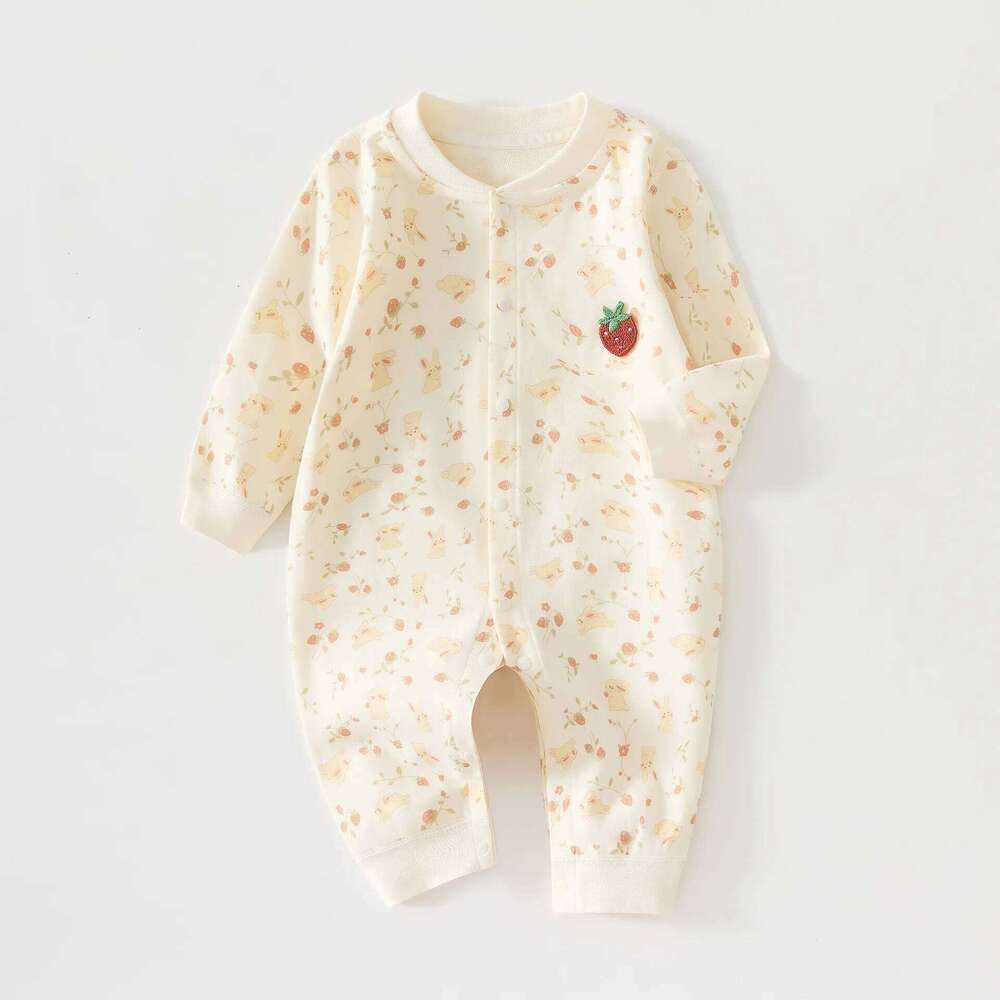 Newborn Four Season Single Breasted Cartoon Cotton High-quality Girl Clothing 0-18 Months Male Baby Jumpsuit Z260306