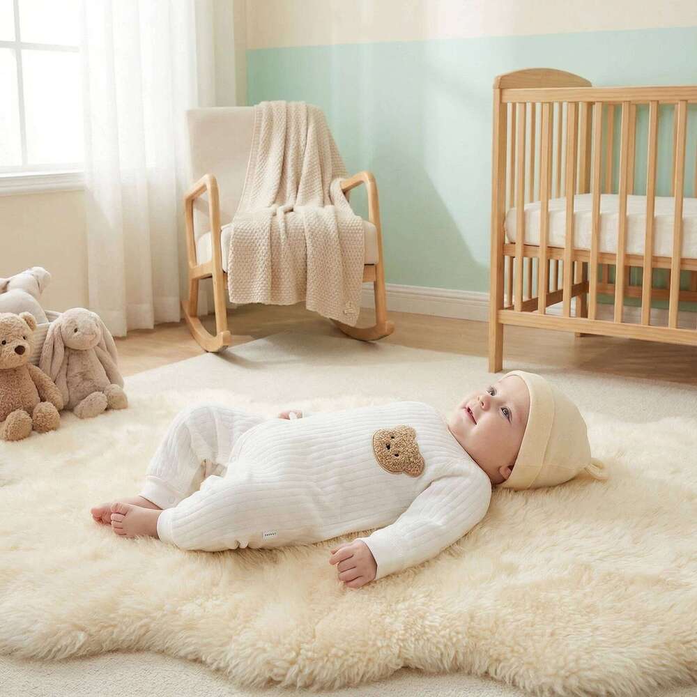Boys Girls Bodysuit Newborn Winter Onesie Clothes Cotton Toddler Home Wear 0-6M Thickened Spring and Autumn Clothing Z260306