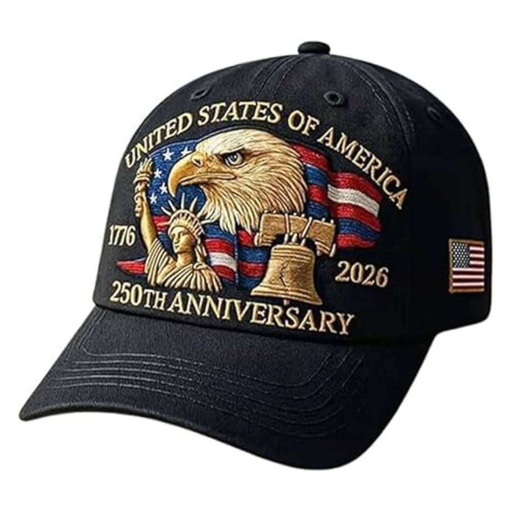 Eagle-United States 250th Anniversary Hat Breathable Bald Eagle Print Baseball Adjustable Retro Patriotic Cap for Women Men Y260304