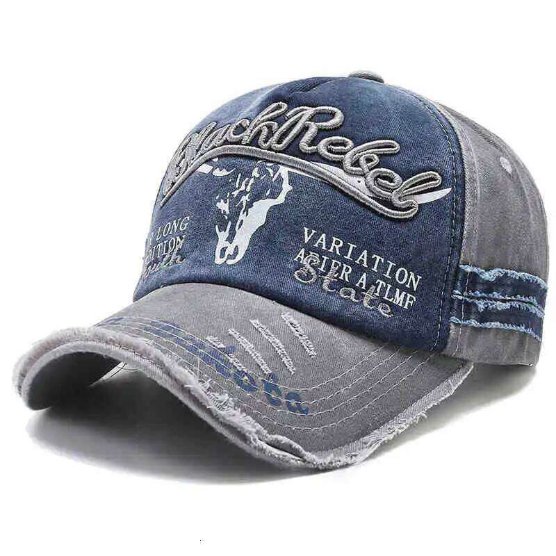 Bull Head Hat Men's Embroidery Letters Retro Washed Baseball Old Korean Version Fashion Cap Classic Versatile Comfortable Y260304