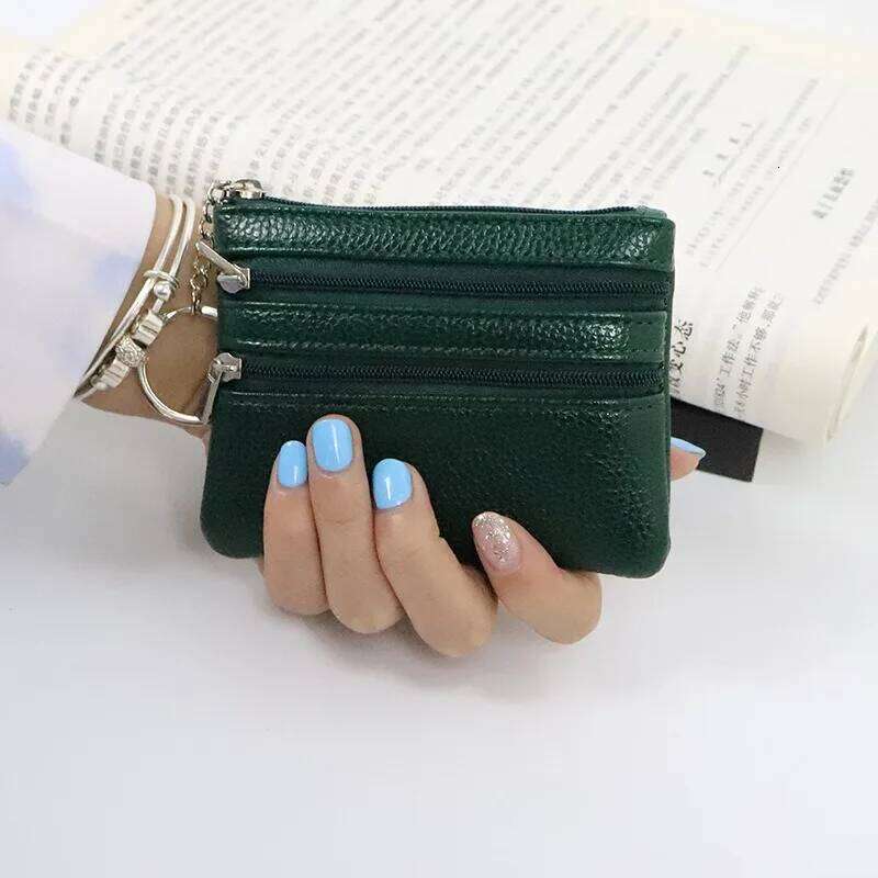 Women Coin Purse Lightweight Small Wallet Change Purses Double-layer Zipper Money Bags Children Mini Wallets Leather Key Holder C260304