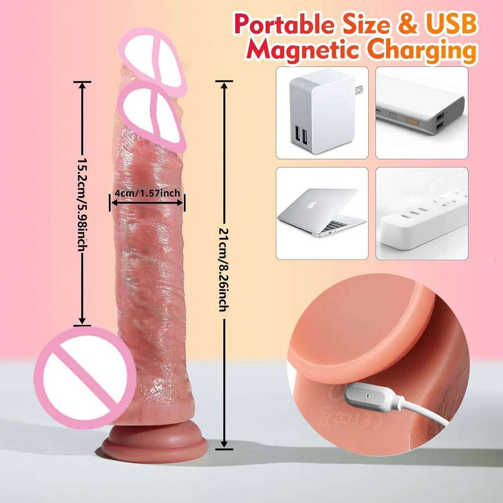 Thrusting Vibrator Big Fake Dick Sexy Adult Vibrating Remote Control Realistic Dildo for Anus Vagina Stimulation For Women W260305