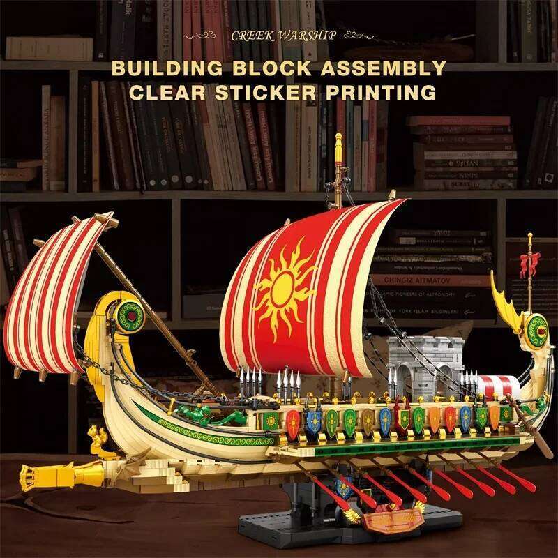 2982PCS Greek Trireme Building Blocks War Battle Ship Model Bricks Desktop Decoration Educational DIY Toy For Kids Holiday Gifts Z260305