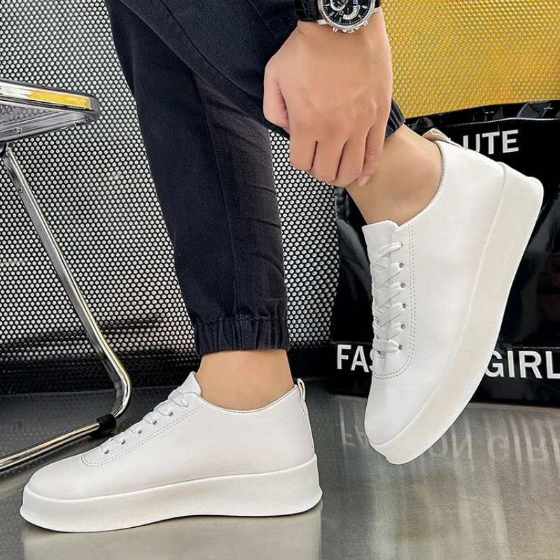 Fashion Black Casual Shoes for Men Outdoor Comfortable Men Sneakers Non-slip Walking Shoes Lace-Up Men Sport Shoes 260305