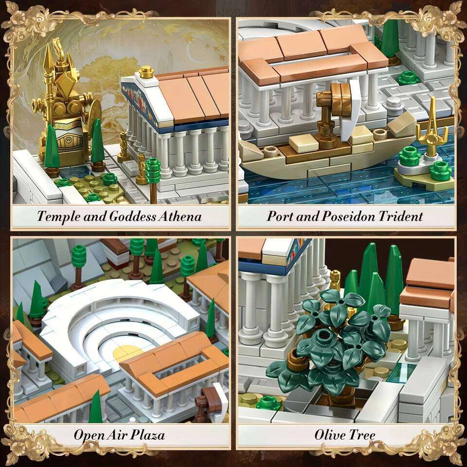 MOC 1988pcs Acropolis of Athens City Buildings Blocks Brick Toy Puzzle Display Model and Home Decor Gift Idea for Kids Z260305