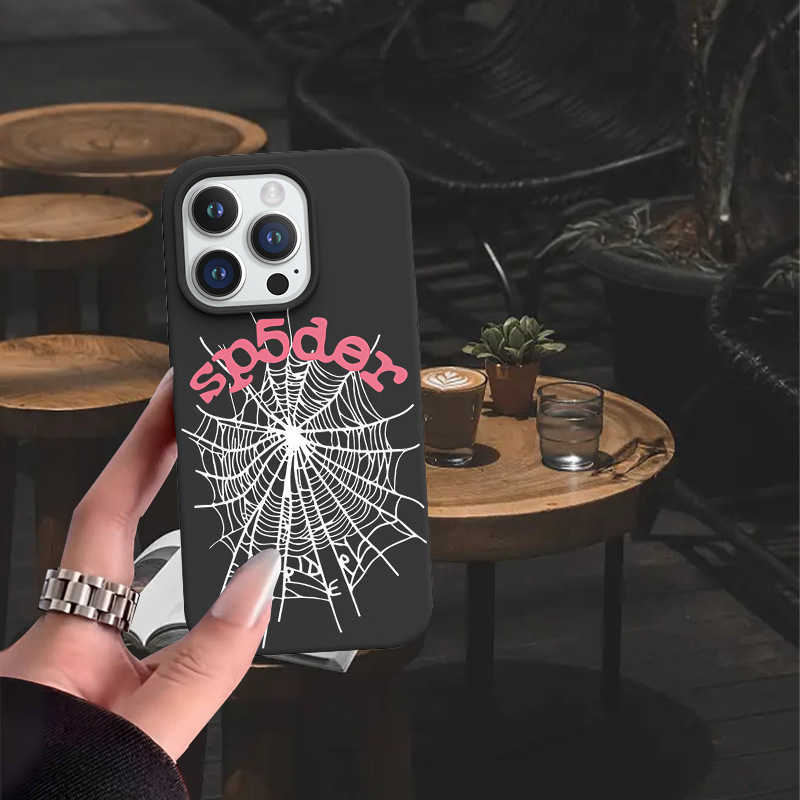 Super Cool Spider Web English Phone Case for iPhone 16 15 Pro MAX 14 13 11 12 Pro Plus X XR XS Color IMD Cover X250224