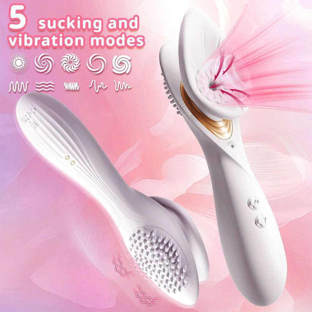 Powerful 2 in 1 Vagina Sucking Vibrator Nipple Oral Vacuum Stimulator G Spot Clitoris Massage Female Masturbator Sex Toys Women W260305