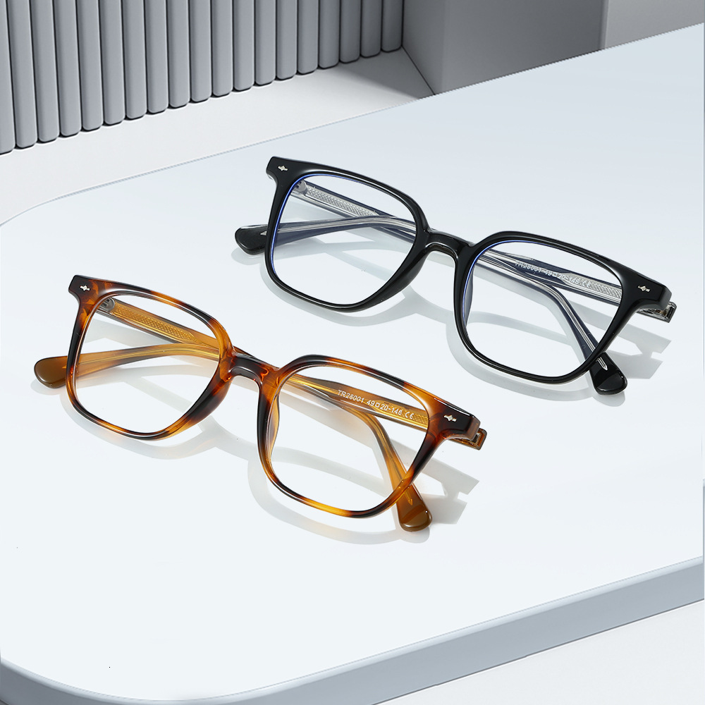 New 25 classic square glasses with TR90 frame for men women, featuring pin-foot design, high-end feel, and blue light protection