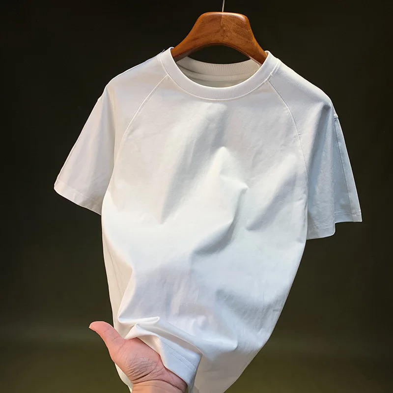 Short sleeved T-shirt for men summer style simple to wear loose top casual street five quarter sleeve trendy clothes 260304