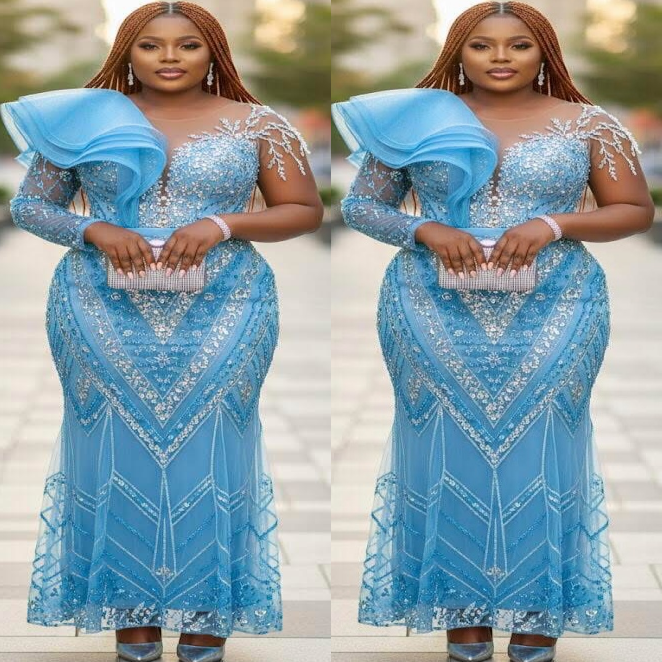 2026 plus size light sky blue mermaid mother of bride dresses sheer neck crystals evening party mamas dress vintage 50s birthday wedding guest groom m