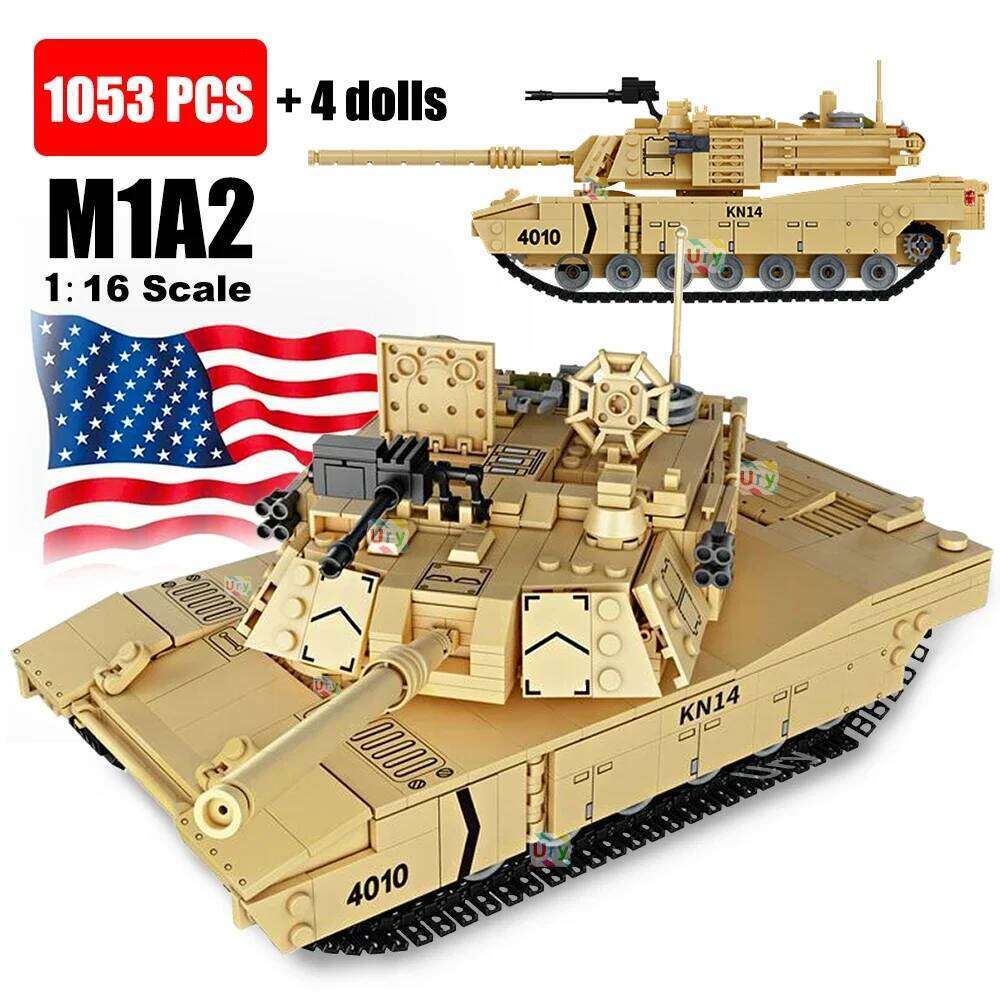 WW2 Tanks Army Main Battle Tank Military Challenger Leopard 2A7+ Soldier Police Building Blocks Bricks Kids Children Toys Gifts Z260306