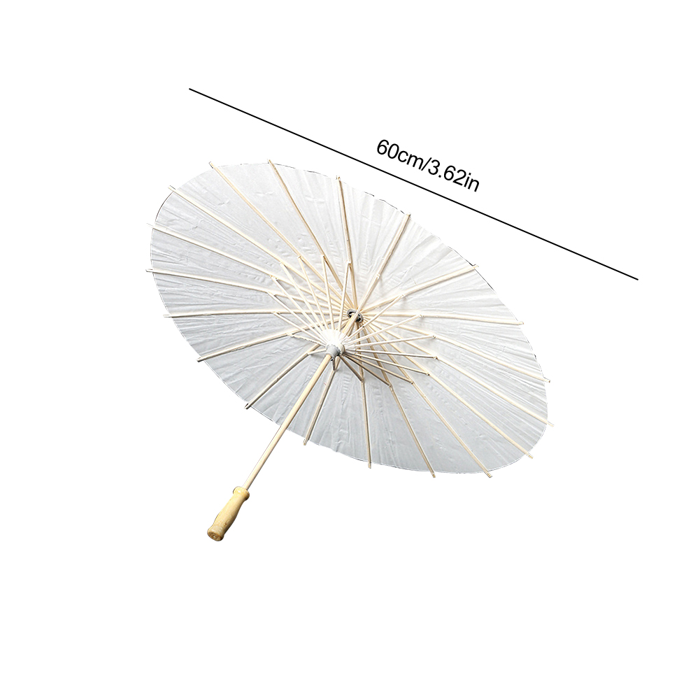 White Paper Parasol Umbrellas DIY Photo Cosplay Prop Bamboo Umbrella For Wedding Party Summer Beach Decor