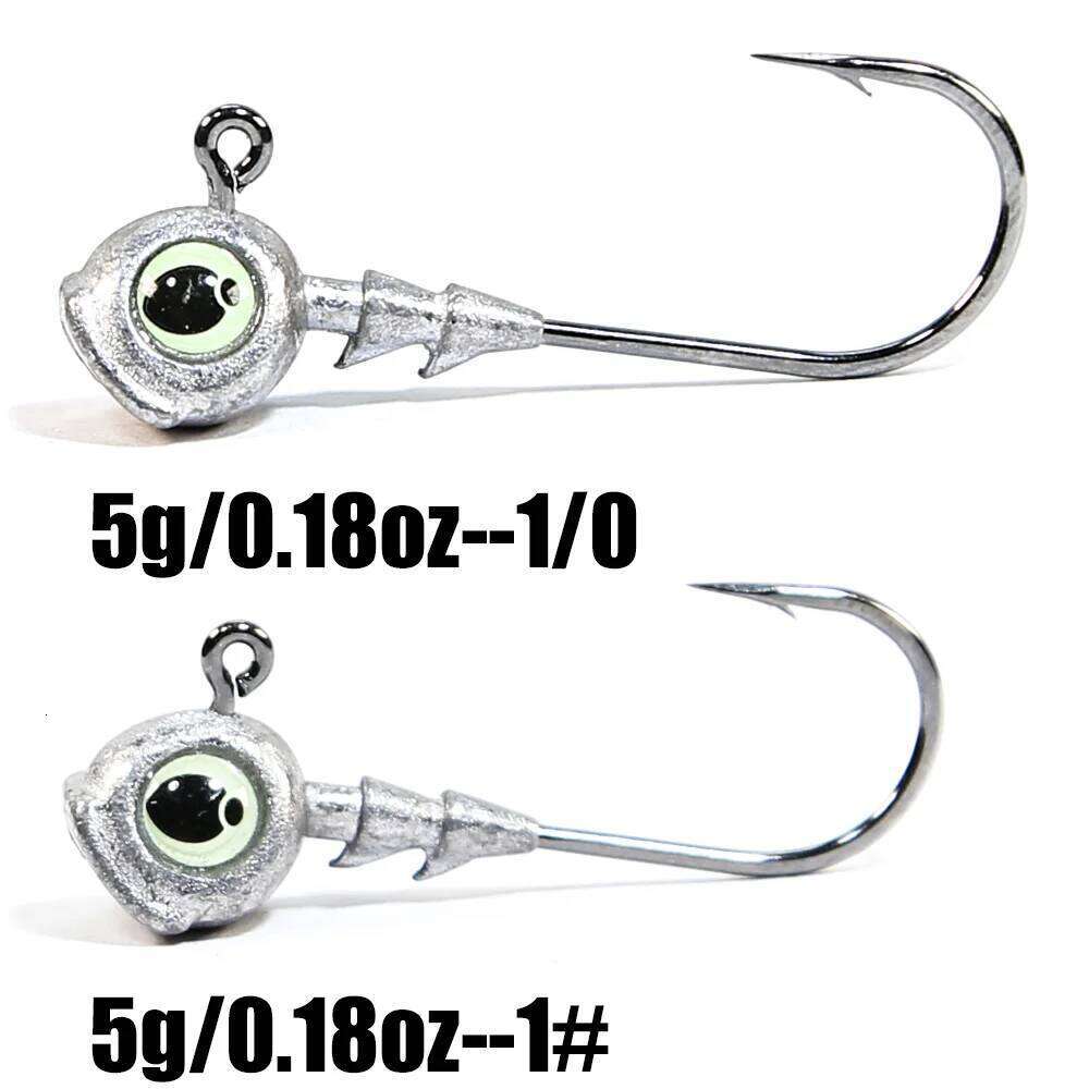 B&U Swimbait Hook Jig Head High Strength Worm Lure Hooks For Seawater Freshwater Fishhook Fishing Tackle Luminous Eyes Y260305