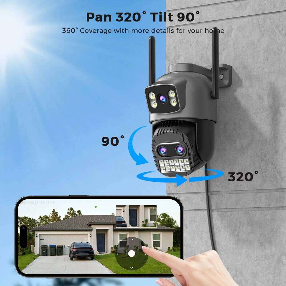 BESDER 15MP Wifi PTZ Outdoor Dual Screen 10X Digital Zoom Human Detection 10MP Security IP Camera Surveillance O-Kam Pro 26W0306