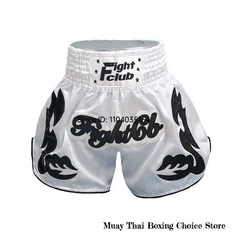 Thai Boxing Shorts Embroidery Muay Thai Shorts for Women Men Kids Silk Satin MMA Kickboxing Training Clothes Fight Pants Pink X260306