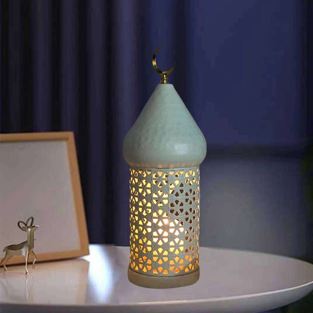 Decorative Candle Holder Ramadan Decoration Eid Mubarak Desktop Ornament for Weddings Living Dining Room Mantel Home Decor XJ260305