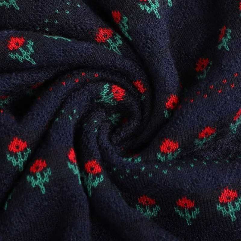 Fashion Retro Jacquard Design Knitted Cardigan Top for Women M260306