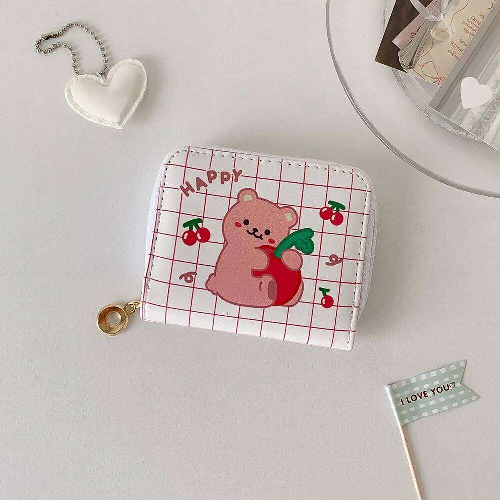 Rabbit Coin Purse Comfortable Cute Bear Cartoon Wallet Korean Version Pu Leather Card Holder For Daughter Gift Travel C260304