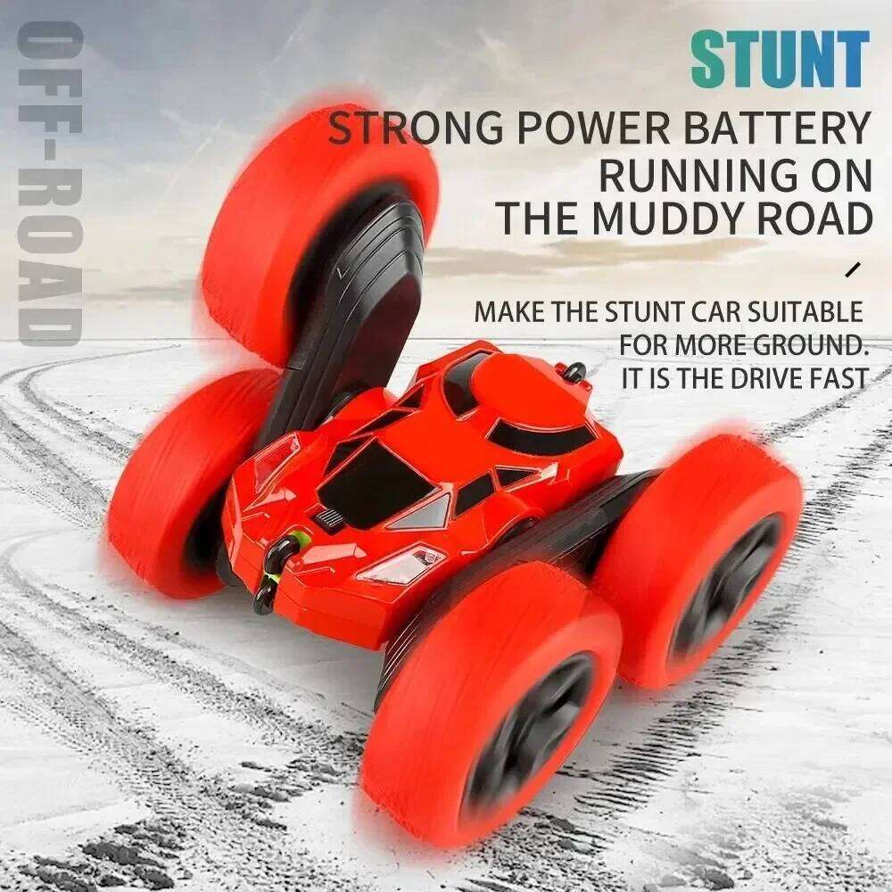 Rc Stunt Car Kids Double Sided Flip Remote Control Cars 2.4G High Speed 360 Rotation Drift Auto Toys Gifts for Boy Girl C260305