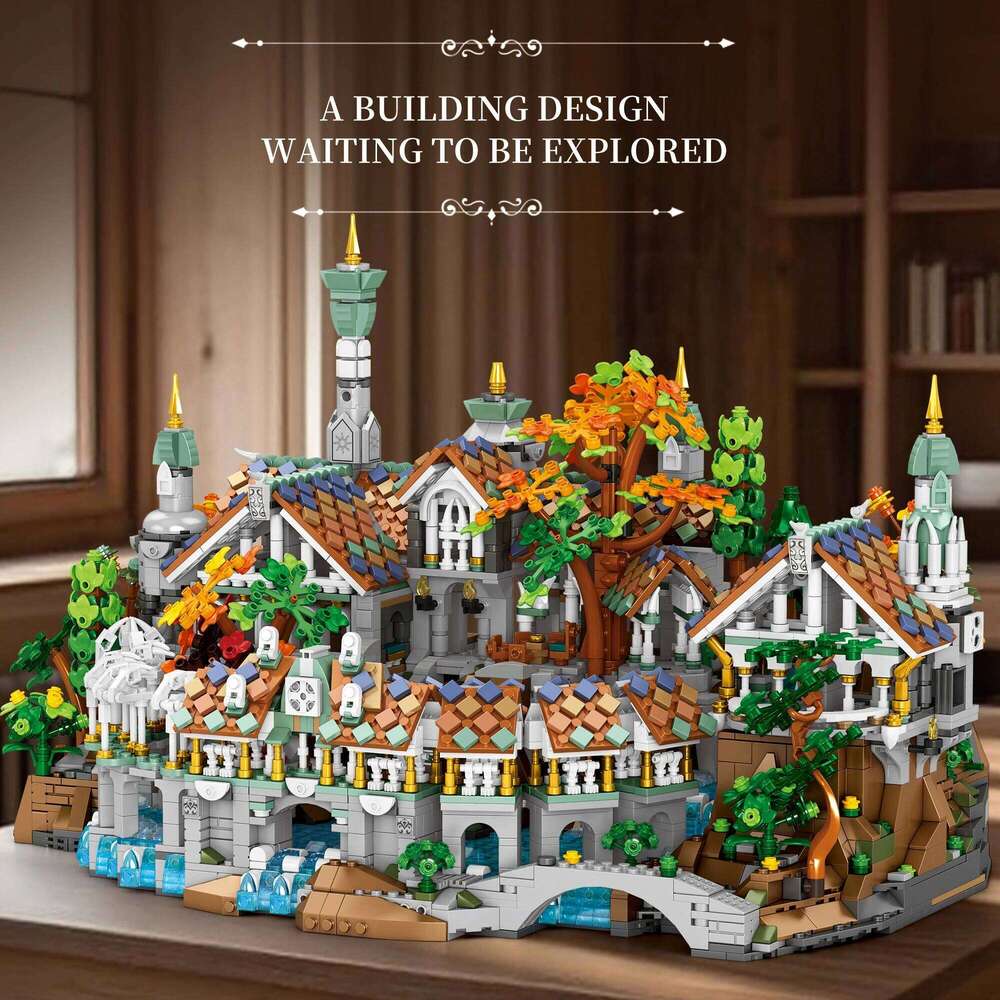 4406PCS MOC Movie Rings Rivendell Medieval Castle Building Blocks Street View Modular Architecture Model Bricks Toys Adults Gift Z260305