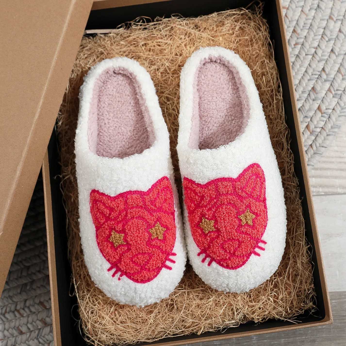 New Winter Home Warm Women Slippers House Fur Cute Love Cushion Slides Comfortable Bedroom Ladies Cotton Female Plush Shoes S260305
