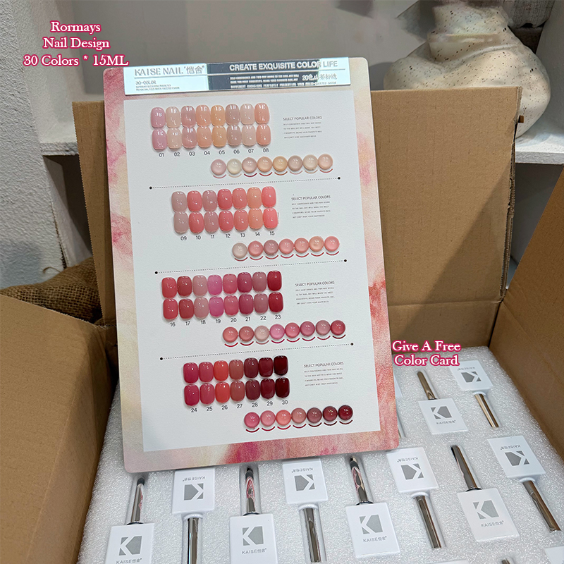 KAISE 30 Colors Nude Gel Nail Polish Set, Soak Off UV LED Sheer Translucent Jelly Gel Kit for Salon Home DIY Nail Art Manicure