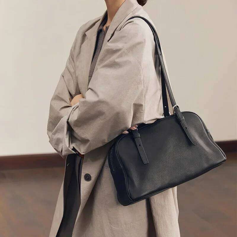 Women's Cow Genuine Leather Shoulder Bags Female Retro Large Capacity Cowhide Bag Ladies Fashion Luxury Handbags Lady Xiu Lai Si