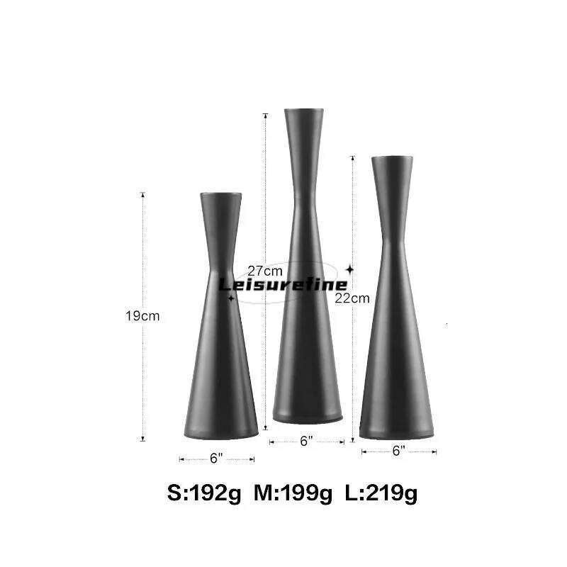 3pcs/set Candle Holders 3-sizes Iron Candlestick Conical Creative Geometric Modern Simple Golden/Black Festival Party Decoration XJ260305