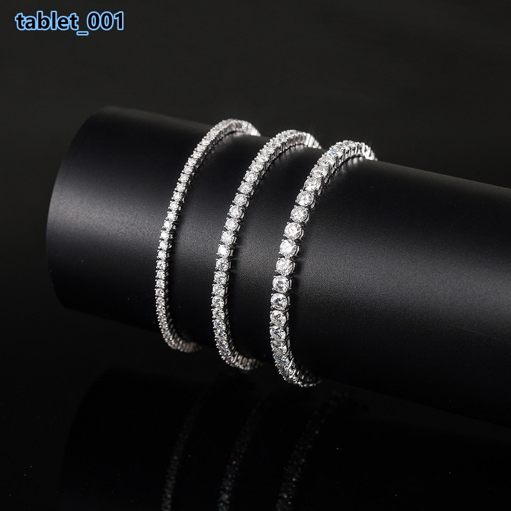 MOB01 Factory Wholesale 2-4mm Iced Jewelry 925 Sterling Silver Dcolor VVS Graded Moissanite Diamond Tennis Chain Bracelet Gift