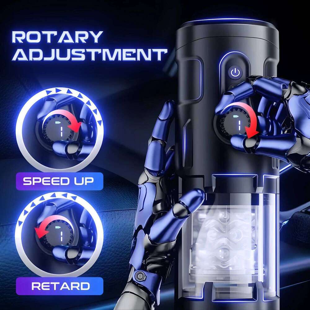 Automatic Telescopic Male Masturbator 9 Thrusting Rotating Modes Pocket Pussy Blowjob Sex Machine Penis Pump Piston Mastubator W260305