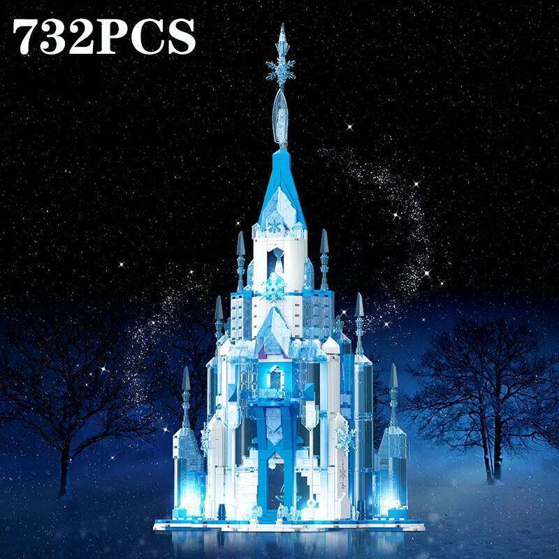 732PCS Ice Snow Blocks Fairy Tale Princess Magic Castle Building Model Bricks Children's DIY Toy Holiday Gift Z260305