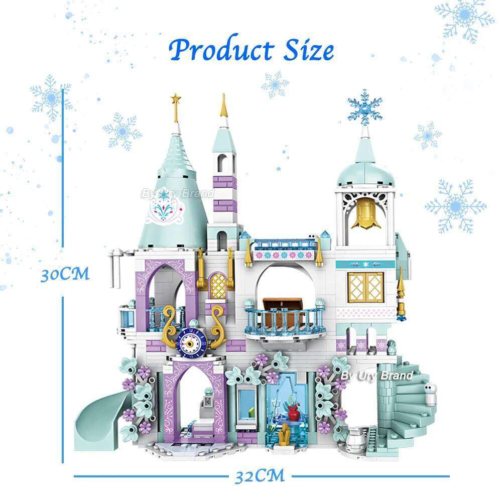 Friends Princess Luxury Ice Castles Playground House Movies Winter Snow Horse Figures Building Blocks Set Toy for Girls DIY Gift Z260305